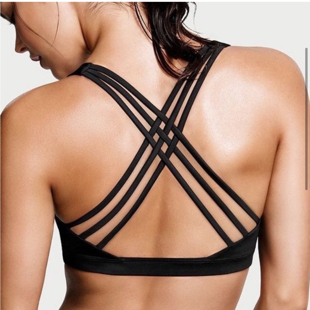 VICTORIA'S SECRET Sport VSX Black Strappy Back Sports Bra, size S! - Picture 4 of 5